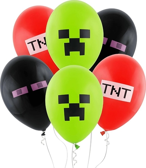 Изображение GoDan Balony premium Piksele klocki 30cm 6szt