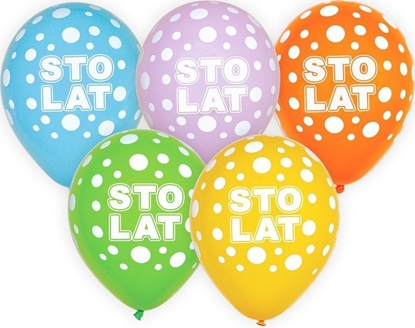 Attēls no GoDan Balony Sto Lat, 12"/5szt.