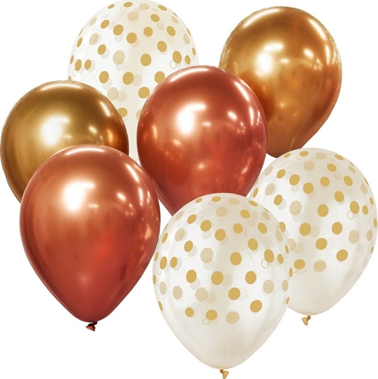 Изображение GoDan Bukiet balonowy B&C zoto-miedziany, 7 szt.