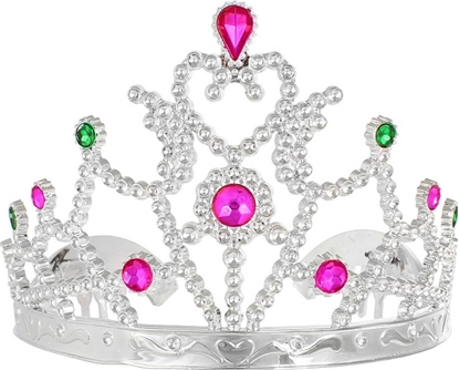 Attēls no GoDan Tiara diadem ksiniczki srebrny z kamykami - 1 szt.. uniwersalny