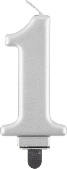 Picture of GoDan wieczka cyferka metaliczna srebrna - 1 - jeden uniwersalny