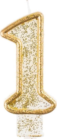 Picture of GoDan wieczka cyferka ze zot obwódk i brokatem - 1 - 1 szt. uniwersalny