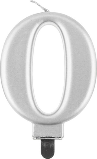 Picture of GoDan wieczka urodzinowa "0" srebrna 8cm
