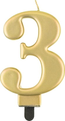 Picture of GoDan wieczka urodzinowa "3" zota 8cm