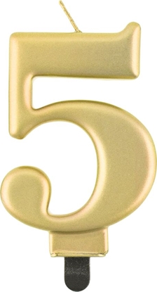 Picture of GoDan wieczka urodzinowa "5" zota 8cm
