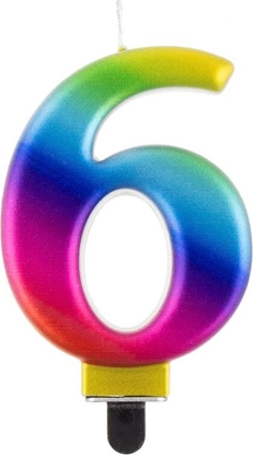 Picture of GoDan wieczka urodzinowa "6" multikolor 8cm