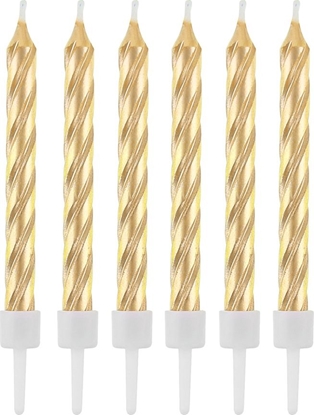 Picture of GoDan wieczki B&C z podstawkami, zakrcone zote 8cm 12szt