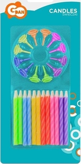 Picture of GoDan wieczki urodzinowe spiralne MIX 6cm 12szt