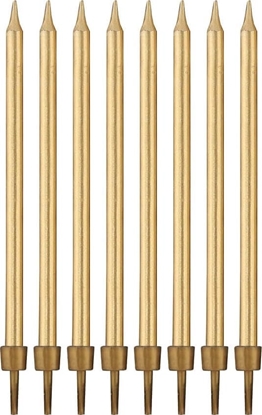 Picture of GoDan wieczki urodzinowe zote - 10 cm - 8 szt. uniwersalny