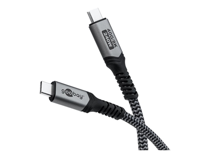 Изображение Goobay | USB-C Cable with Textile Sheath, USB4, 240 W, 40 Gbit/s, Power Delivery, 1 m