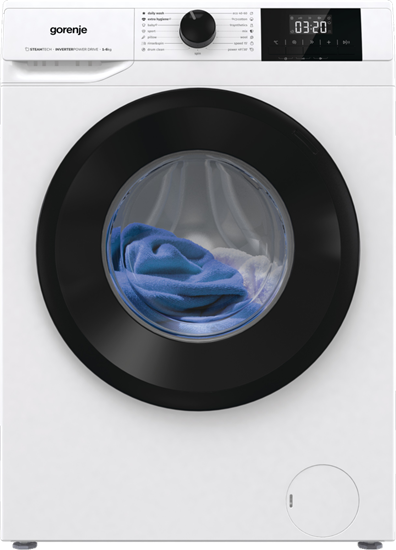 Picture of Gorenje Washing Machine | W3NGPI62SBS | Energy efficiency class B | Front loading | Washing capacity 6 kg | 1200 RPM | Depth 47 cm | Width 60 cm | LCD | Steam function