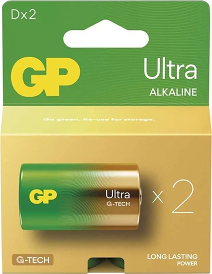 Изображение GP Bateria alkaliczna, D (LR20), ogniwo typ D, 1.5V, , blistr, 2-pack, Ultra