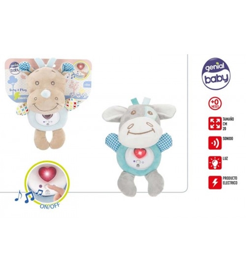 Picture of Grabulis mīkstais Dzīvnieks ar skaņu un gaismu dažādas 20 cm 0+ CB34027