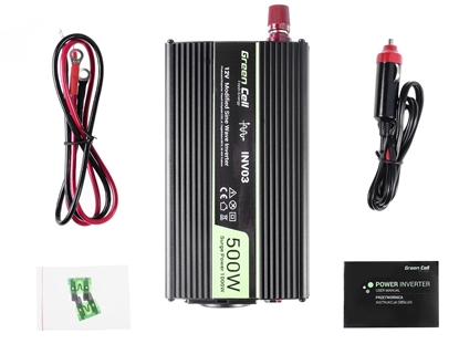 Attēls no Green Cell  Registered  Voltage Car Inverter 12V to 230V  500W/1000W