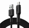 Picture of Green Cell GC PowerStream USB Male - Lightning Male Fast Charging 2m Black