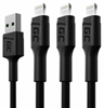 Picture of Green Cell GC Ray Cable Set 3x USB - Lightning with the LED Diode Fast Charging 1.2m
