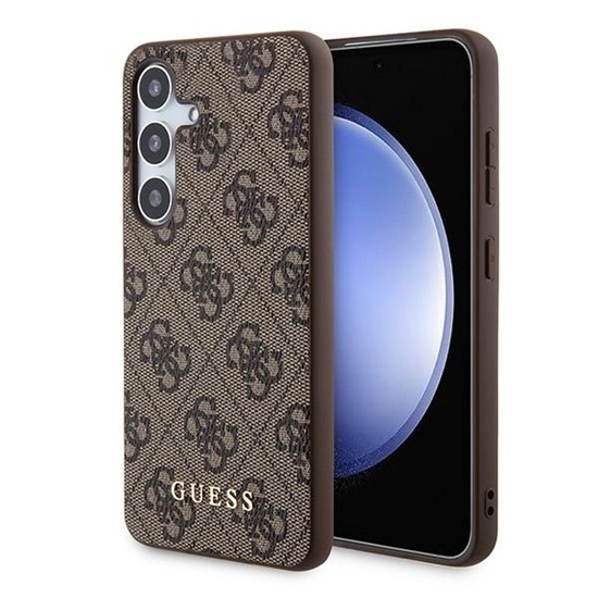 Picture of Guess - Guess 4G Metal Gold Logo case for Samsung Galaxy A35 - brown Brown