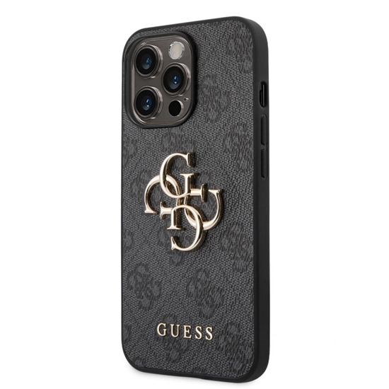 Изображение Guess - Guess PU 4G Metal Logo Case for iPhone 14 Pro Grey