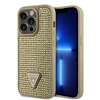 Picture of Guess - Guess Rhinestones Triangle Metal Logo Case for iPhone 15 Pro Gold