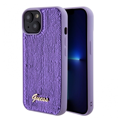 Изображение Guess - Guess Sequin Script Logo Case for iPhone 15 Purple