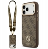 Picture of Etui Guess 4G Strass Logo & Big Strap Metal Buttons MagSafe do iPhone 17 Pro Max brzowy