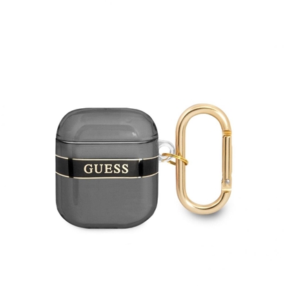 Picture of Guess Apple Airpods 1/2 TPU Printed Stripe Case Black