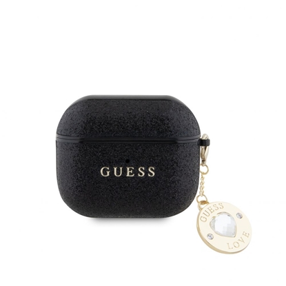 Picture of Guess Apple Airpods 3 Case Fixed Glitter With Heart Diamond Charm Black