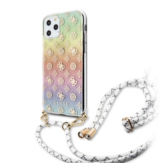 Picture of Guess Apple iPhone 11 Pro Iridescent HC Cord Peony Electroplated Multi Color