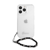 Picture of Guess Apple iPhone 13 Pro PC Script and Black Pearls Case Transparent