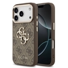 Picture of Guess PU Leather 4G Metal Logo Gold Frame Case for iPhone 17 Pro / Brown