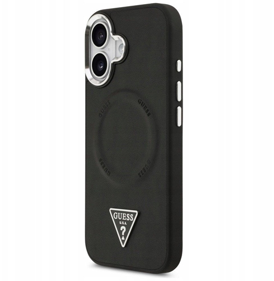 Picture of Guess Apple iPhone 17 PU Leather Triangle Logo MagSafe Case Black