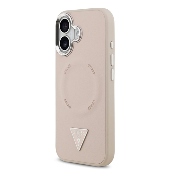 Picture of Guess Apple iPhone 17 PU Leather Triangle Logo MagSafe Case Pink