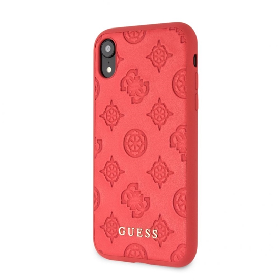 Picture of Guess Apple iPhone XR Debossed PU Leather Hard Case Peony Red