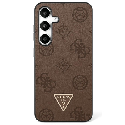 Picture of Guess Grained Hot Stamp Peony Pattern Triangle Logo MagSafe Case for Samsung Galaxy S25