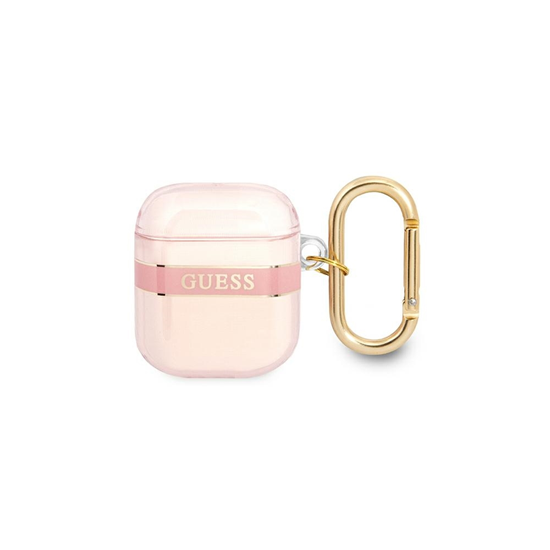 Picture of Guess TPU Printed Stripe Case for Airpods 1|2 Pink