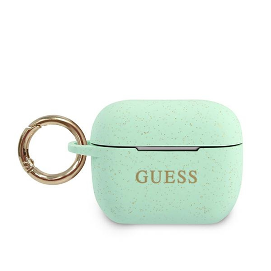 Picture of Guess Etui ochronne GUACAPSILGLGN Silicone Glitter do AirPods Pro turkusowe