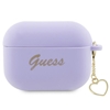 Picture of Guess Guess GUAP2LSCHSU AirPods Pro 2 cover purple/purple Silicone Charm Heart Collection