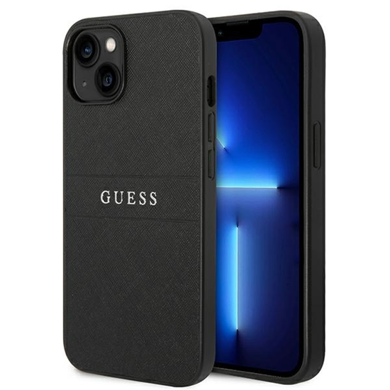 Picture of Guess PU Leather Saffiano Case for iPhone 14 Plus / Black