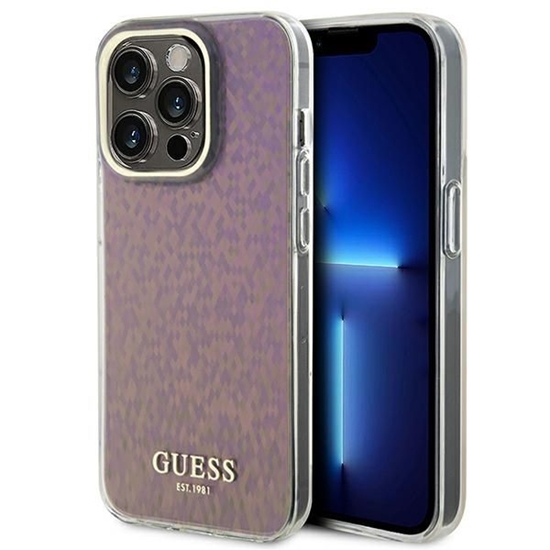 Изображение Guess Guess GUHCP15LHDECMP iPhone 15 Pro 6.1" pink/pink hardcase IML Faceted Mirror Disco Iridescent