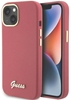 Picture of Guess Apple iPhone 15 / 14 / 13 6.1 magenta hardcase Silicone Script Metal Logo Red
