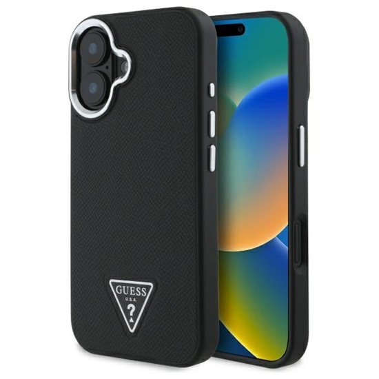 Picture of Guess PU Grained Triangle Logo Case for Apple iPhone 16