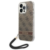 Picture of Guess Guess GUOHCP14LH4STW iPhone 14 Pro 6.1 "brown / brown hardcase 4G Print Strap