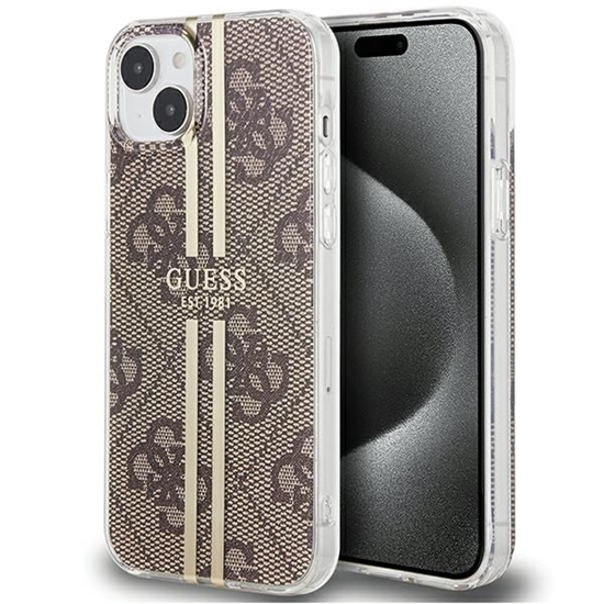 Picture of Guess IML 4G Gold Stripe case for iPhone 15 Plus |
