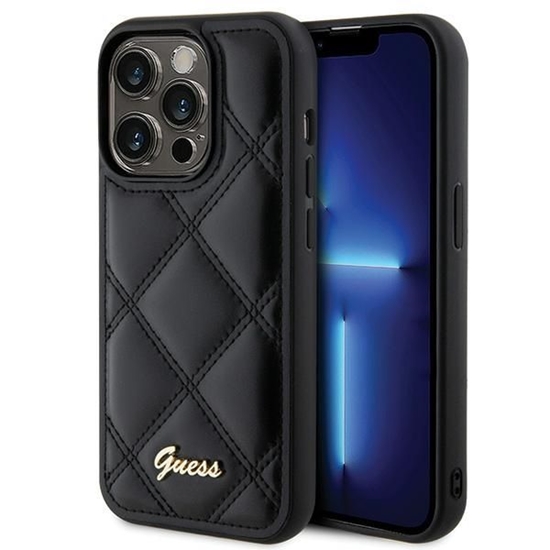 Picture of Guess Quilted Metal Logo case for iPhone 15 Pro - 