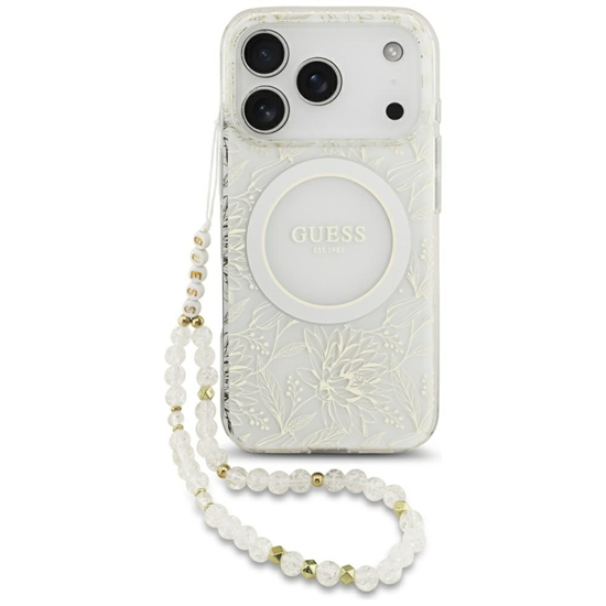 Изображение Guess IML Flowers Allover Strap MagSafe Case for Apple iPhone 17 Pro