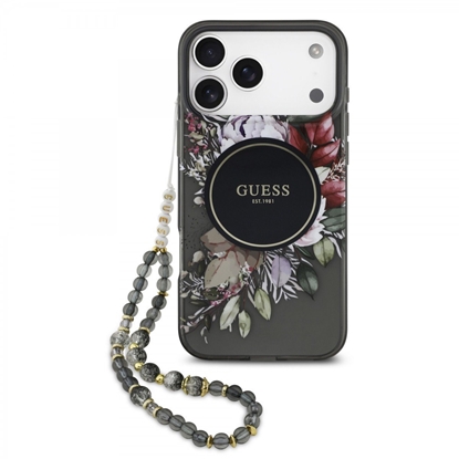Attēls no Guess IML Flowers Strap MagSafe Case for Apple iPhone 17 Pro Max