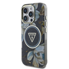 Picture of Guess IML Glitter Magnolia and Triangle Logo MagSafe Case for Apple iPhone 16 Pro