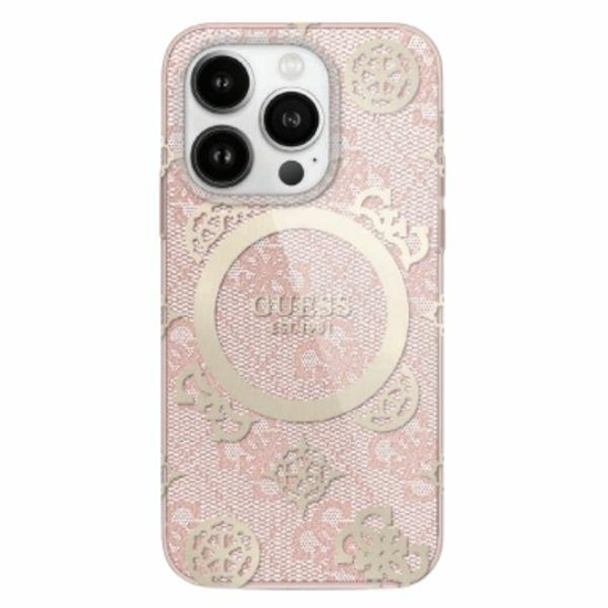 Picture of Guess IML Peony On 4G Background MagSafe Back Case for Apple iPhone 16 Pro