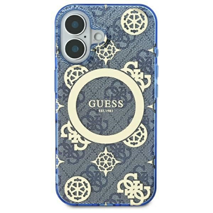 Изображение Guess IML Peony On 4G Background MagSafe Back Case for Apple iPhone 16 Pro