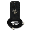 Picture of Guess PU 4G Metal Logo Crossbody Strap Case for iPhone 15 Pro / Black